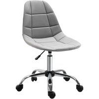 VINSETTO Ergonomic Office Chair Velvet Computer Home Study Chair Armless in Grey