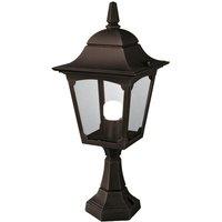 Netlighting Chapel 1 Light Outdoor Pedestal Lantern Black IP44 E27
