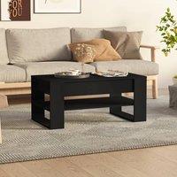 Berkfield Home Coffee Table Black 102x55x45 cm Engineered Wood | Size: 102 x 55 x 45 cm