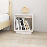 Berkfield Home Bedside Cabinet White 40x30x40 cm Solid Wood Pine | Size: 40 x 30 x 40 cm