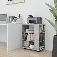 Berkfield Home Rolling Cabinet Concrete Grey 60x35x75 cm Engineered Wood | Size: 60 x 35 x 75 cm