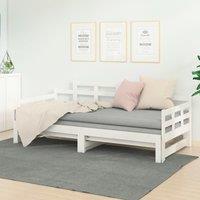 Berkfield Home Pull-out Day Bed White Solid Wood Pine 2x(90x200) cm
