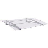 Berkfield Home Door Canopy Silver & Transparent 120x90 cm Polycarbonate