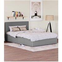 Home Discount Vida Designs Lisbon Small Double Ottoman Leather Bed Frame UKFR Fabric in Grey