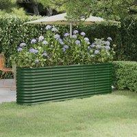 Berkfield Home Garden Raised Bed Powder-coated Steel 224x40x68 cm Green | Size: 224 x 40 x 68 cm