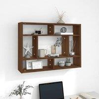 Berkfield Home Wall Shelf Brown Oak 75x16x55 cm Engineered Wood | Size: 75 x 16 x 55 cm
