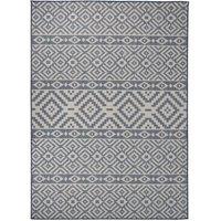 Berkfield Home Outdoor Flatweave Rug 200x280 cm Blue Stripes | Size: 100 cm diameter
