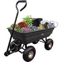 simpa All Terrain Tipping Barrow Cart with Pneumatic Tyres in Black