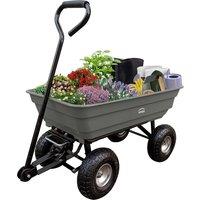 simpa All Terrain Tipping Barrow Cart with Pneumatic Tyres in Grey