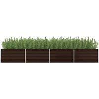 Garden Raised Bed Brown 320x80x45 cm Galvanised Steel