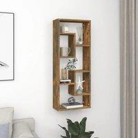 Berkfield Home Wall Shelf Smoked Oak 36x16x90 cm Engineered Wood in Brown | Size: 36 x 16 x 90 cm
