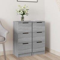 Berkfield Home Sideboards 2 pcs Grey Sonoma 30x30x70 cm Engineered Wood | Size: 30 x 30 x 70 cm