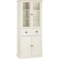 HOMCOM Kitchen Cupboard 5 tier Storage Cabinet with Adjustable Shelves in White