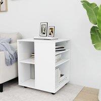 Berkfield Home Rolling Cabinet White 60x53x72 cm Engineered Wood | Size: 60 x 53 x 72 cm