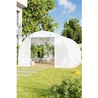 White Outdoor Walk-in Tunnel Greenhouse with Steel Frame