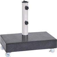 Berkfield Home Umbrella Base Black 45x25x8 cm Granite | Size: 45 x 25 x 8 cm