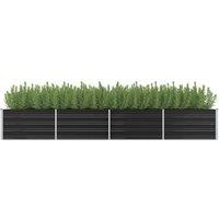 Berkfield Home Garden Raised Bed Anthracite 320x80x45 cm Galvanised Steel in Black | Size: 320 x 80 x 45 cm