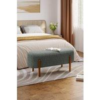 Grey Polar Fleece Oval Shaped Bench Entryway Shoe Changing Stool