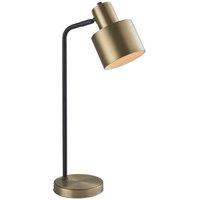 Netlighting Mayfield Task Table Lamp Matt Antique Brass Plate Matt Black in Gold