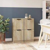 Berkfield Home Sideboards 2 pcs Sonoma Oak 30x30x70 cm Engineered Wood in Brown | Size: 30 x 30 x 70 cm