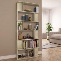 Berkfield Home Book Cabinet/Room Divider Sonoma Oak 80x24x192 cm Engineered Wood in Brown | Size: 80 x 24 x 192 cm