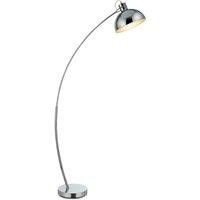 Teamson Home Arco Curved Arched Standing Floor Lamp With Bell Shade in Grey