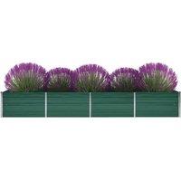 Garden Raised Bed Galvanised Steel 320x80x45 cm Green