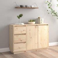 Berkfield Home Sideboard 111x34x75 cm Solid Wood Pine in Brown | Size: 111 x 34 x 75 cm