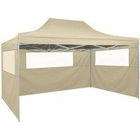 Berkfield Home Professional Folding Party Tent with 3 Sidewalls 3x4 m Steel Cream in Beige