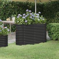 Garden Raised Bed Powder-coated Steel 114x40x68 cm Anthracite