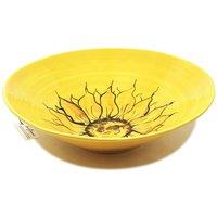 Verano Spanish Ceramics Sunflower Hand Painted Ceramic Yellow Kitchen Dining Large Conical Bowl (Diam) 37cm