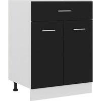 Berkfield Home Drawer Bottom Cabinet Black 60x46x81.5 cm Engineered Wood