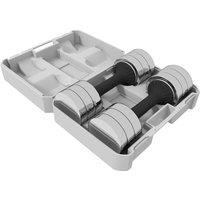 SPORTNOW Adjustable Dumbbells Weights Set with Storage Box, 10kg x 2 in Silver | Size: 18