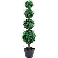 Berkfield Home Artificial Boxwood Plant with Pot Ball Shaped Green 90 cm
