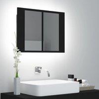 Berkfield Home LED Bathroom Mirror Cabinet Black 60x12x45 cm | Size: 60 x 12 x 45 cm