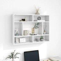 Berkfield Home Wall Shelf High Gloss White 75x16x55 cm Engineered Wood | Size: 75 x 16 x 55 cm
