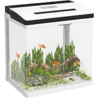 PAWHUT Aquarium 13L Glass Fish Tank for Betta, Guppy, Mini Parrot Fish, Shrimp in White
