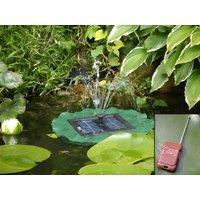 Primrose Floating Lily Pad Solar Water Fountain with Lights Remote Control 36cm in Green