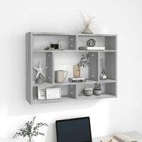 Berkfield Home Wall Shelf Grey Sonoma 75x16x55 cm Engineered Wood | Size: 75 x 16 x 55 cm