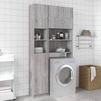 Berkfield Home Bathroom Cabinet Grey Sonoma 32x25.5x190 cm Engineered Wood