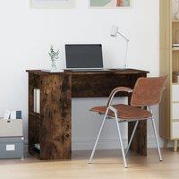 Berkfield Home Desk Smoked Oak 100x55x75 cm Engineered Wood in Brown | Size: 100 x 55 x 75 cm