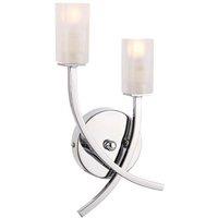 Netlighting Havana 2 Light Indoor Wall Light Chrome with Acid Etched Glass G9 in Grey