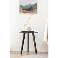 MH London Triangle Solid Mango Wood Accent Side Table, End Table for Living Room - Armstrong in Black