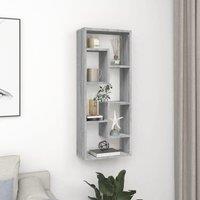 Berkfield Home Wall Shelf Grey Sonoma 36x16x90 cm Engineered Wood | Size: 36 x 16 x 90 cm