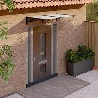Berkfield Home Door Canopy Black & Transparent 152.5x90 cm Polycarbonate in Clear