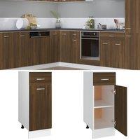 Berkfield Home Drawer Bottom Cabinet Brown Oak 30x46x81.5 cm Engineered Wood