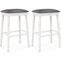 Costway Set of 2 Bar Stools Dining Counter Height Chair Modern Upholstered Pub Stool 29"