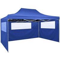 Berkfield Home Professional Folding Party Tent with 3 Sidewalls 3x4 m Steel Blue
