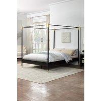 SlumberWorx Codicote Modern 4 Poster Black Metal Bed Frame | Size: Small Double