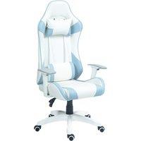 HOMCOM Racing Gaming Chair, Reclining Gamer Chair with Headrest, Lumber Support in Light Blue